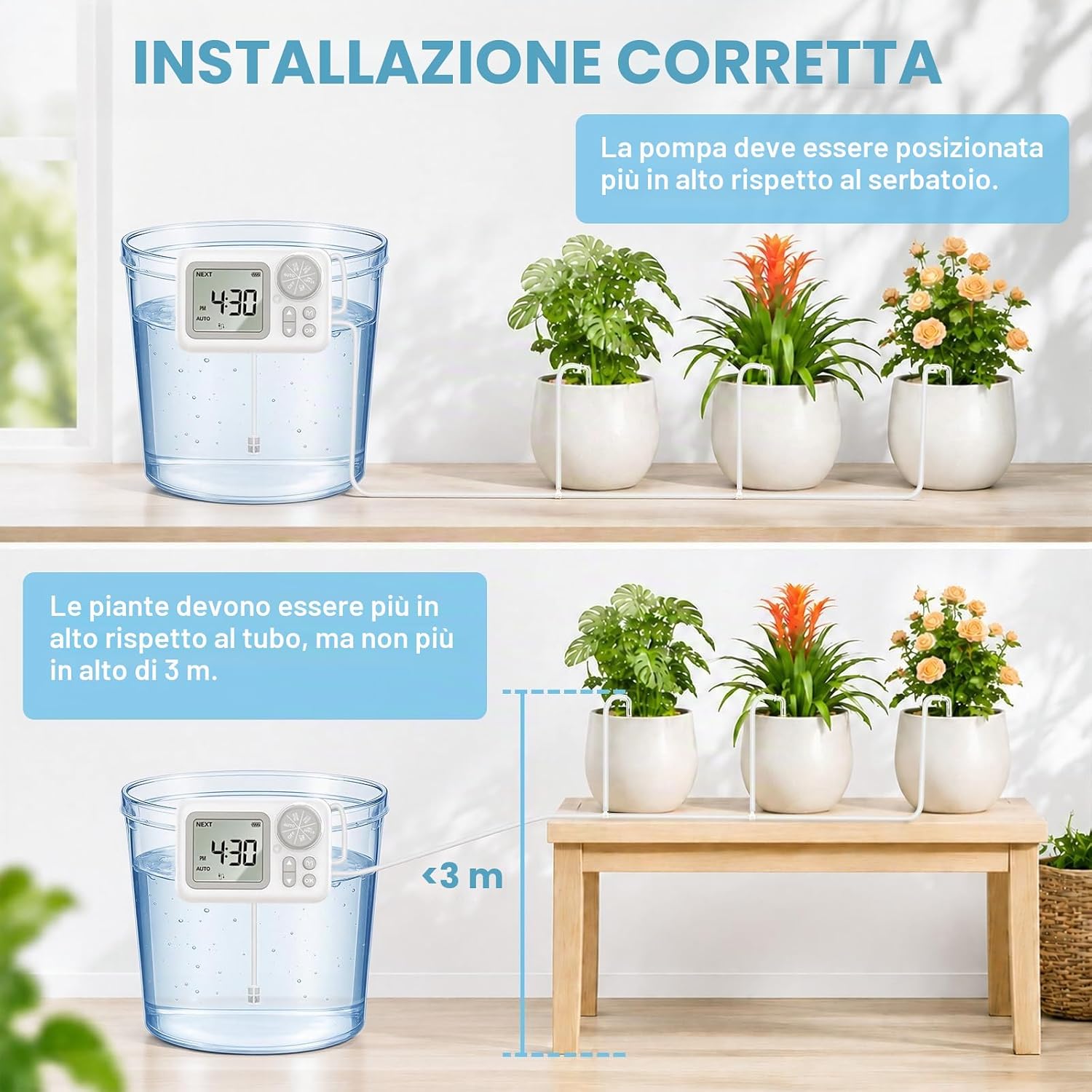 Detalle de Landrip Irrigazione Automatica Vasi: Kit per 15 Piante in Vaso con Controllo LCD