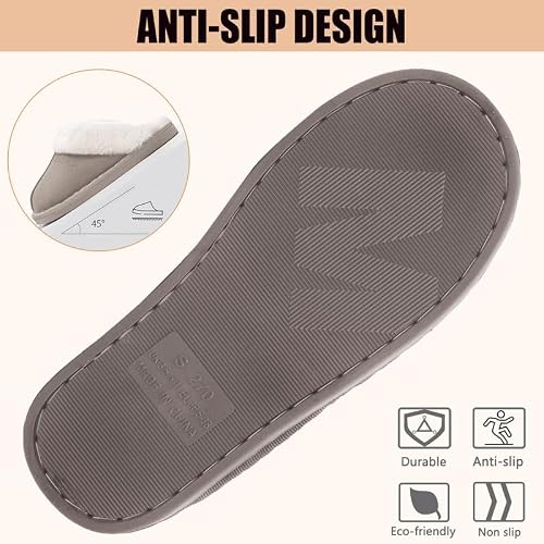 Detalle 2 de Misolin Womens Slippers With Memory Foam Fluffy Slip-on Winter House Shoes