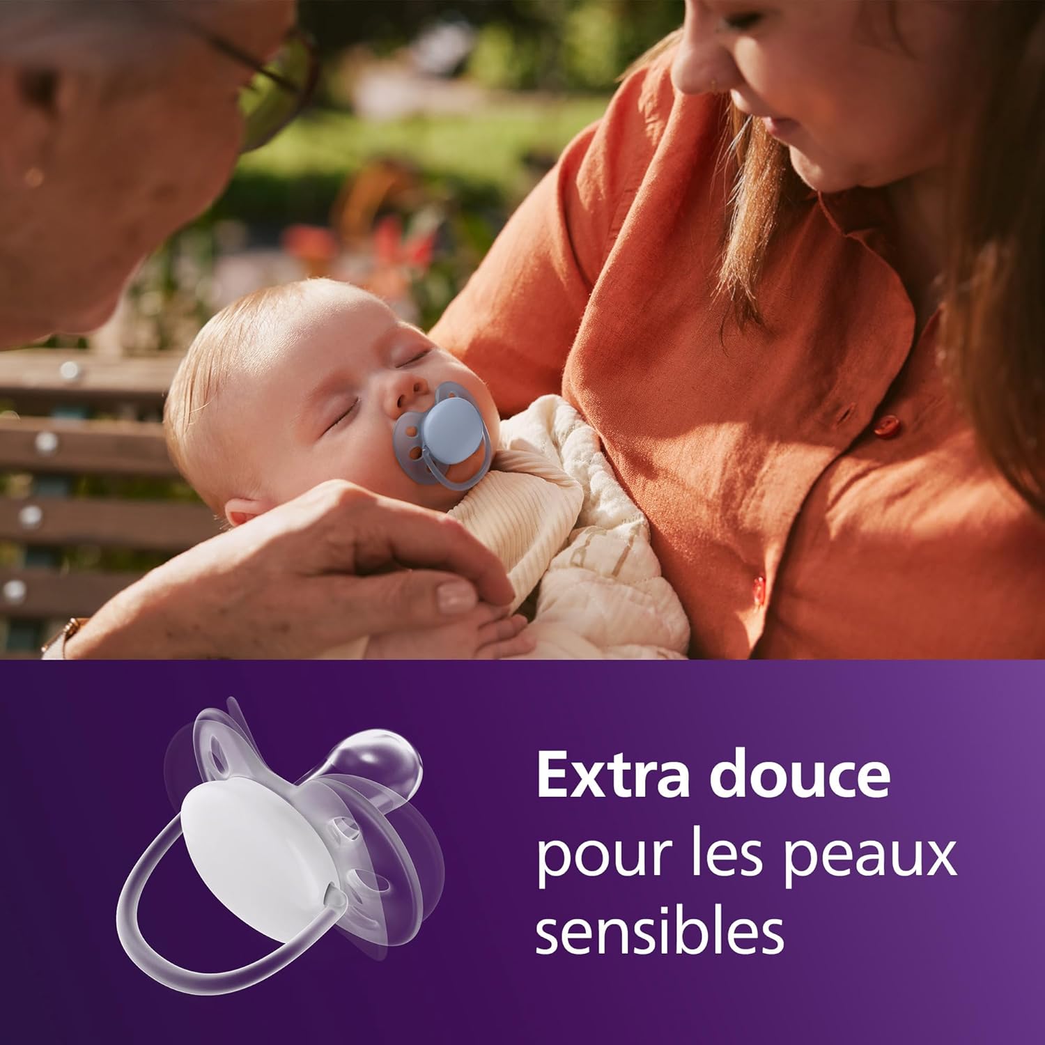 Detalle 2 de Philips Avent Sucettes ultra-douces SCF091/50 — lot de 4, téterelle orthodontique en silicone végétal sans BPA