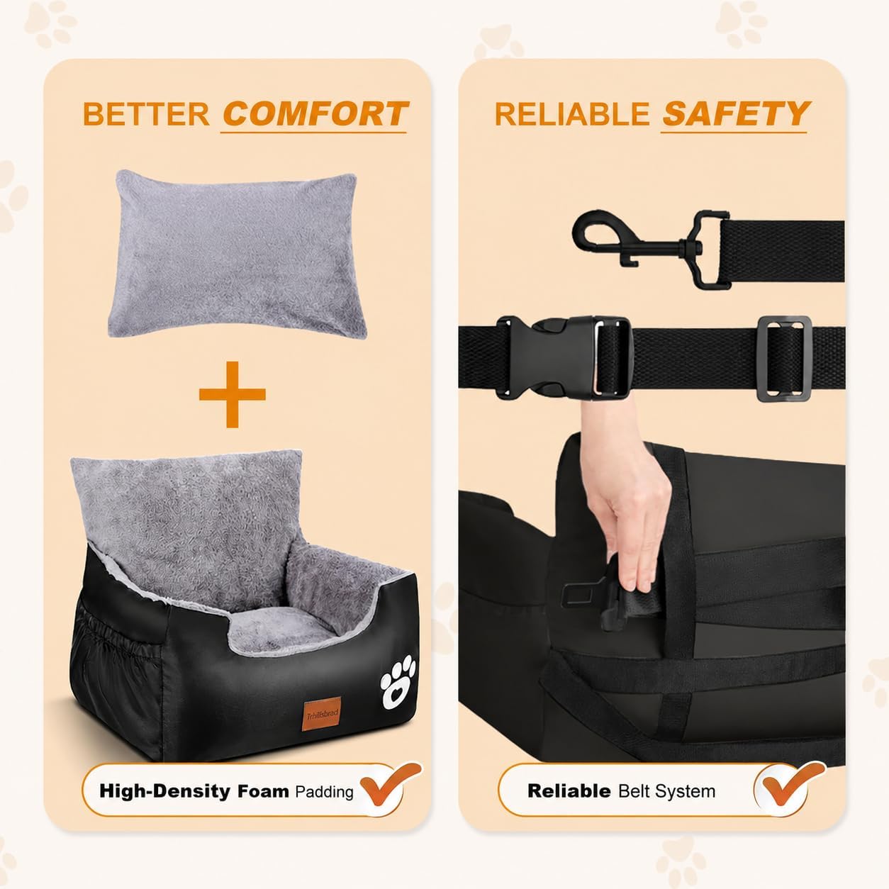 Thumbnail 5 de Dog Booster Car Seat for Small to Medium Dogs under 11 kg – 70 × 60 × 45 cm