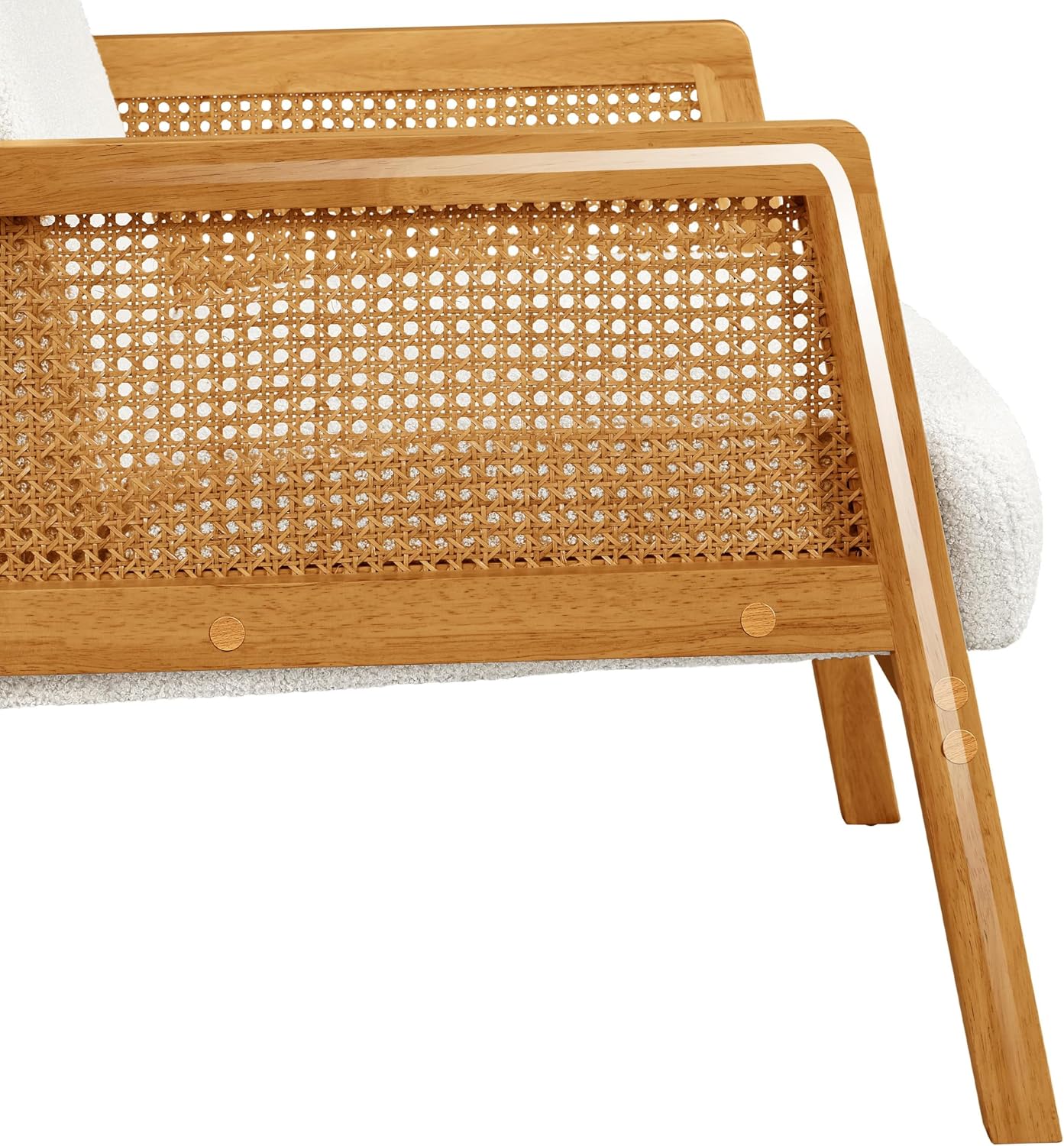 Detalle 2 de Yaheetech Rattan Accent Chair with Rubberwood Frame