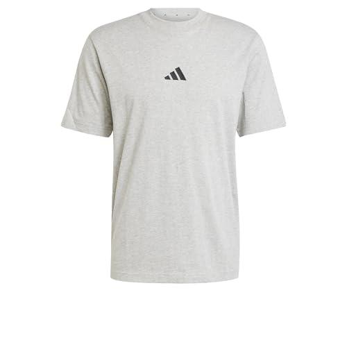 Thumbnail 8 de adidas Hombre Essentials Small Logo Single Jersey Shirt – Medium Grey Heather/Black, M