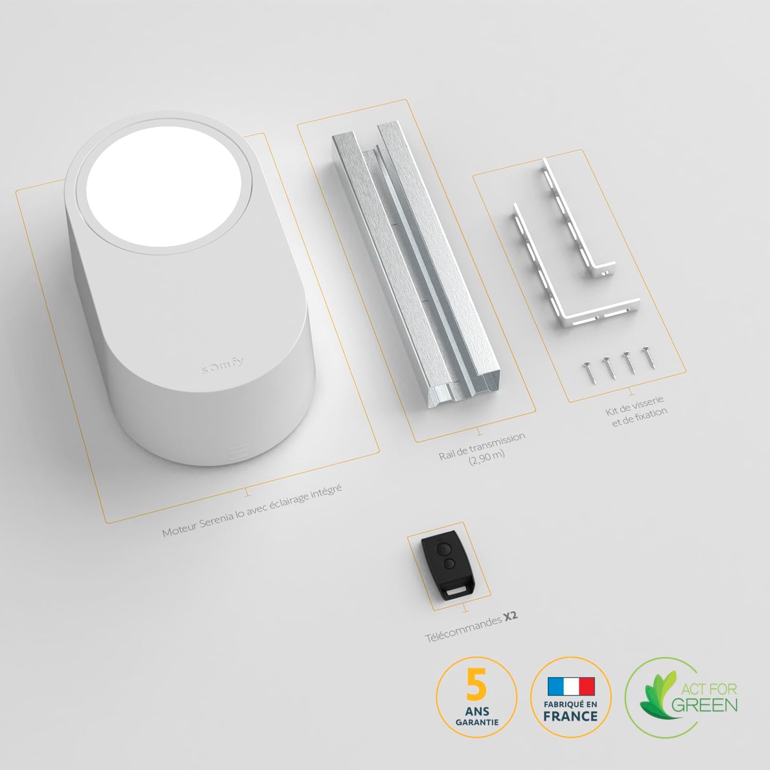 Detalle de Somfy Serenia 700 io : Pack motorisation porte de garage avec télécommandes Keytis et compatibilité TaHoma