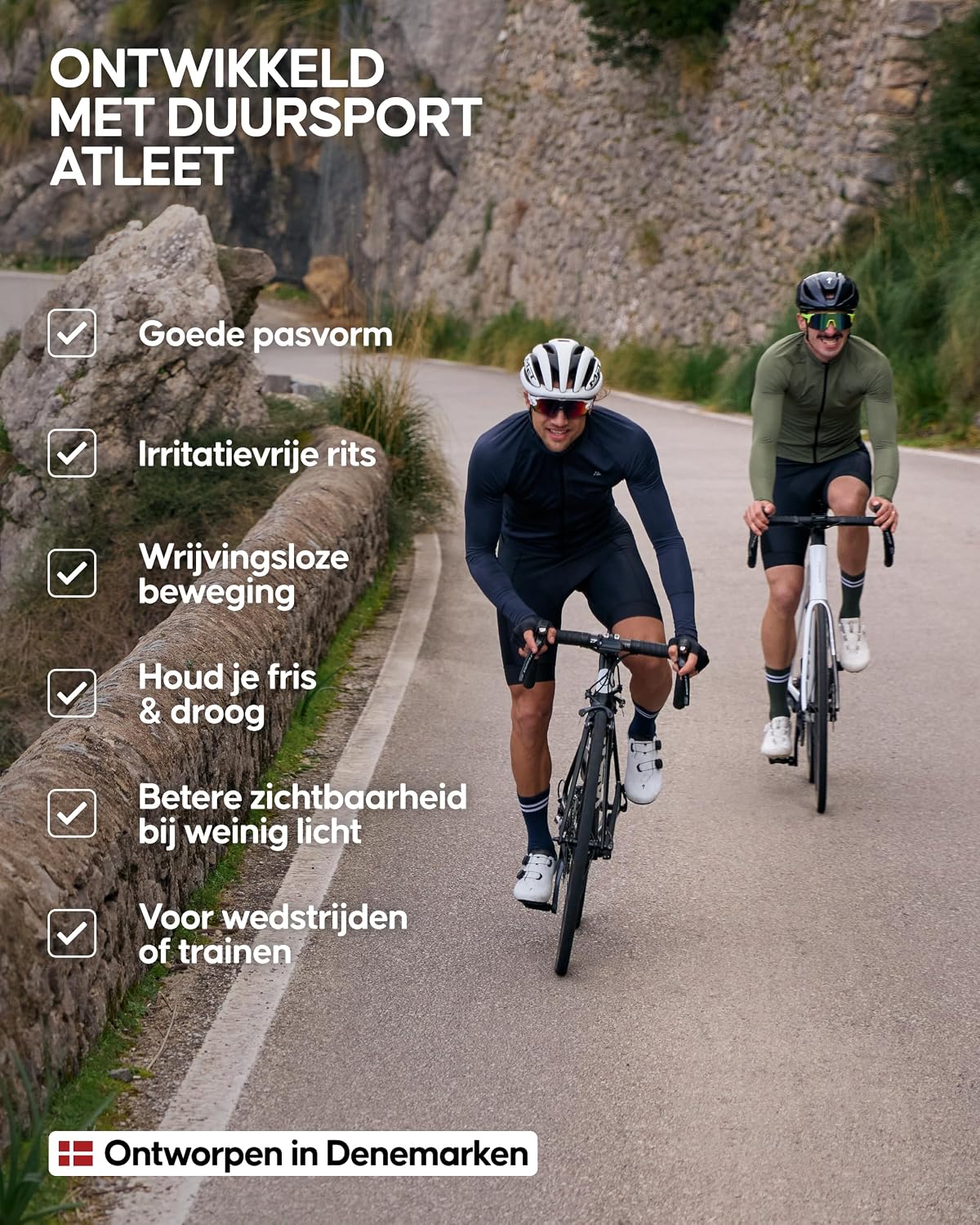 Detalle 1 de DANISH ENDURANCE Aero LS fietsshirt voor heren met lange mouwen en volledige rits
