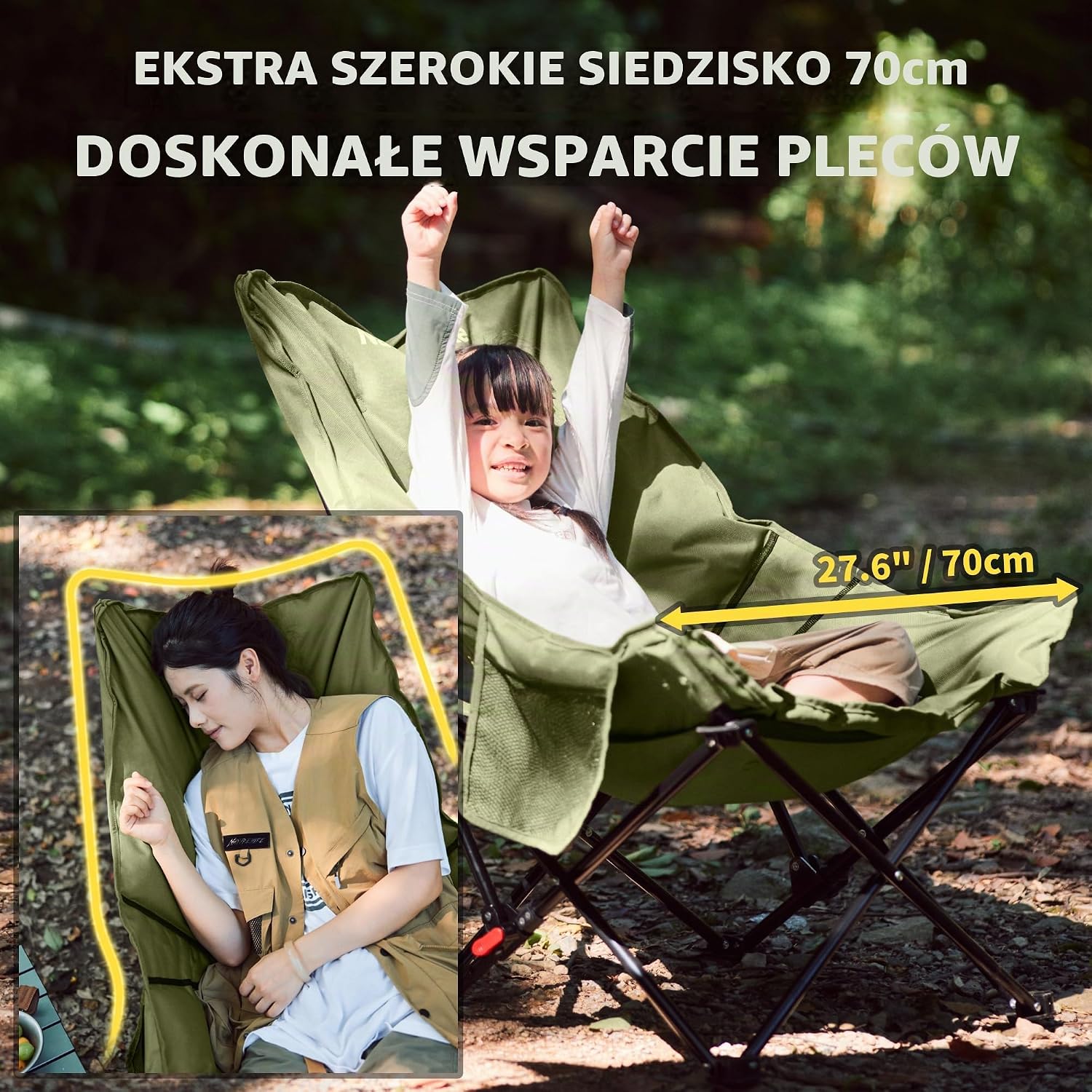 Detalle 2 de Naturehike Sea Star CNK2450JJ020 – składane krzesło kempingowe z wysokim oparciem
