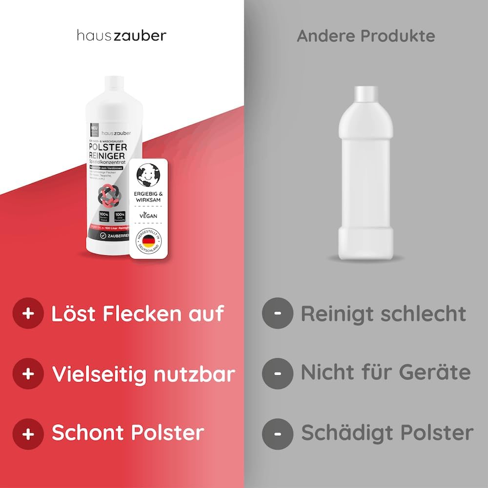 Thumbnail 6 de hauszauber NEU Waschsauger Polsterreiniger Extra Rein – 1000 ml Konzentrat für Nass- und Waschsauger