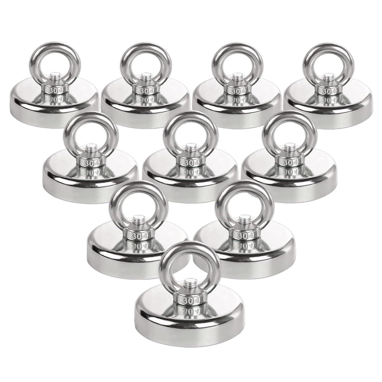 Detalle de SZAXCCOM 32 mm neodymmagneter, 10-pack med gänga och 45 kg dragkraft