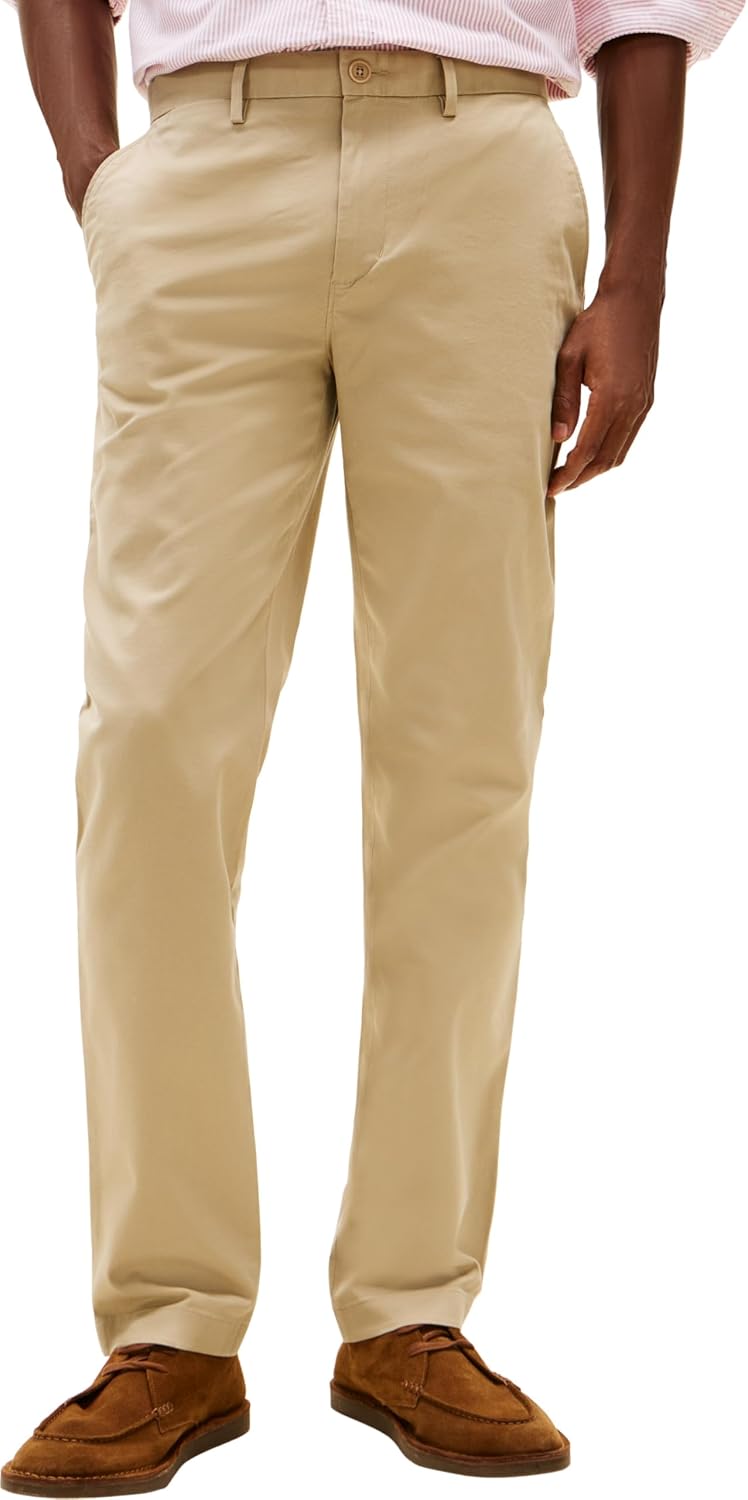 Detalle de Tommy Hilfiger Pantalon Homme Core Bleecker 1985 – Chino en coton Pima et élasthanne