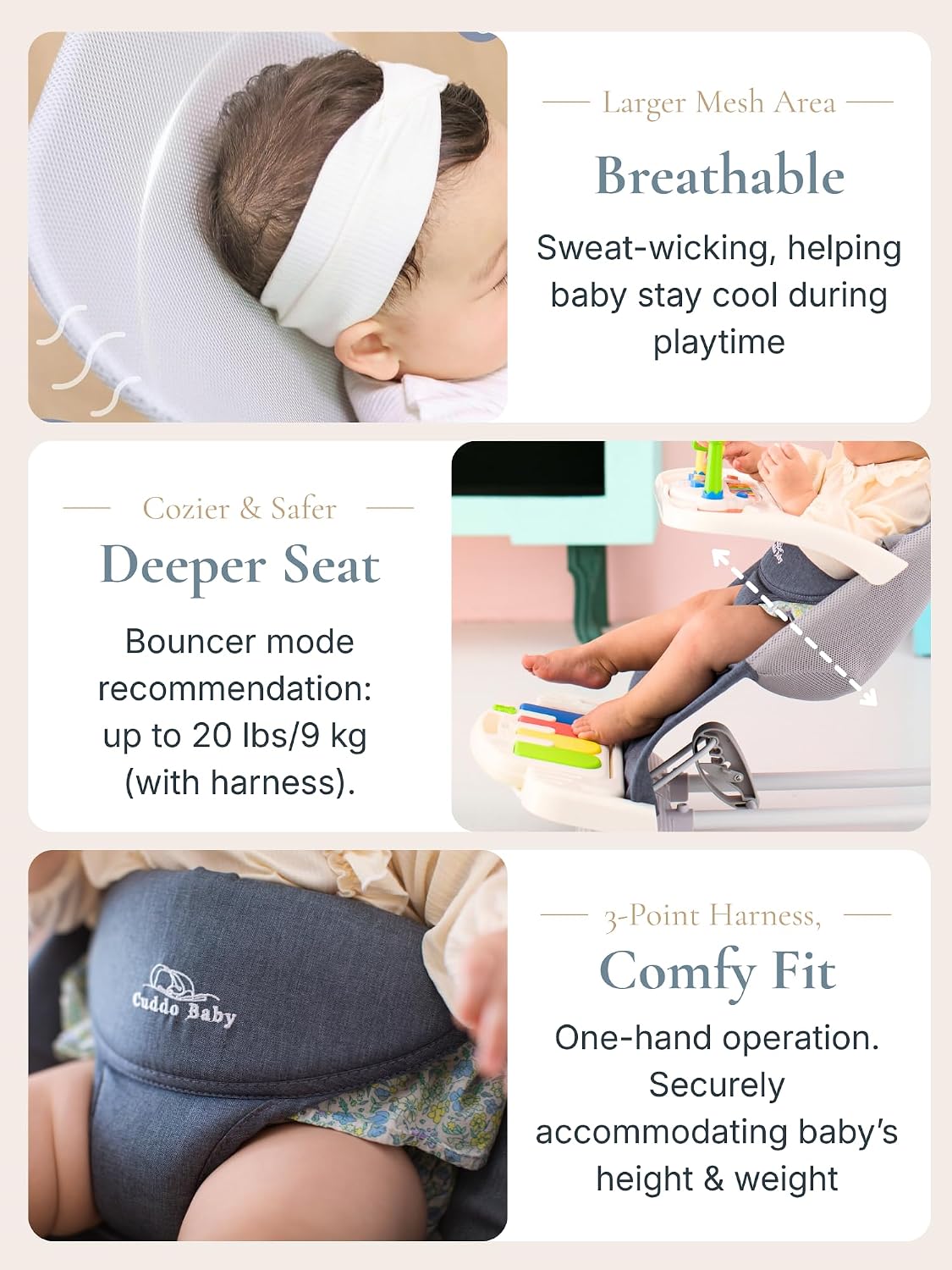 Detalle 2 de Cuddo Baby Bouncer 4-in-1