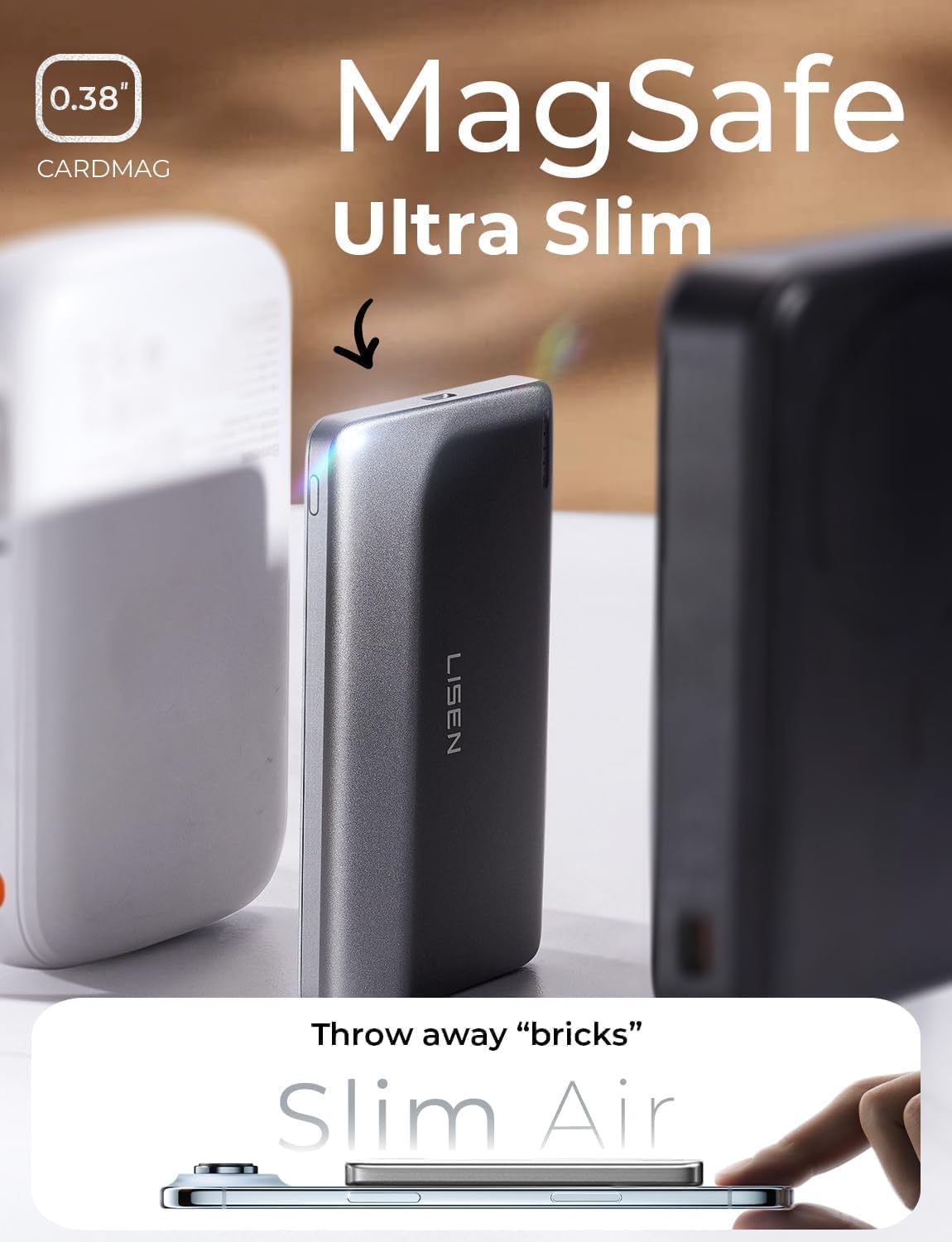 Thumbnail 5 de LISEN QI2 MagSafe Power Bank Slim (5000mAh) – 15W magnetic charger for iPhone