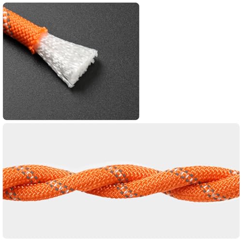 Detalle 2 de NorthPada Kletterseil 8 mm × 30 m – 9 kN Arbeitslast, wasserdicht, frostbeständig, orange
