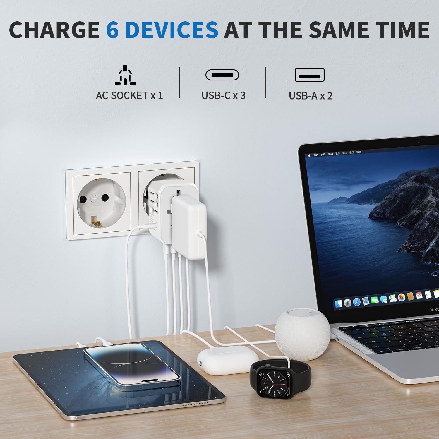 Detalle de EPICKA Reiseadapter Weltweit 30 W TA-105C
