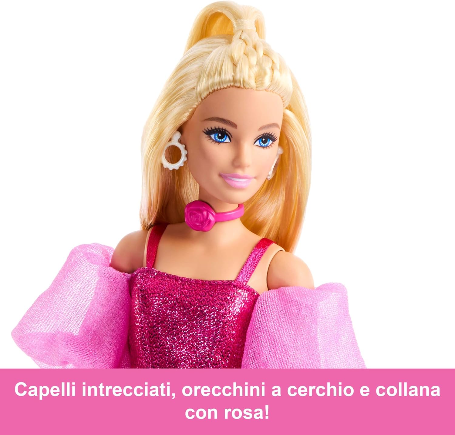 Thumbnail 3 de Barbie Deluxe Style n. 5 JFP40 con abito rosa metallizzato, top a corsetto scintillante e accessori