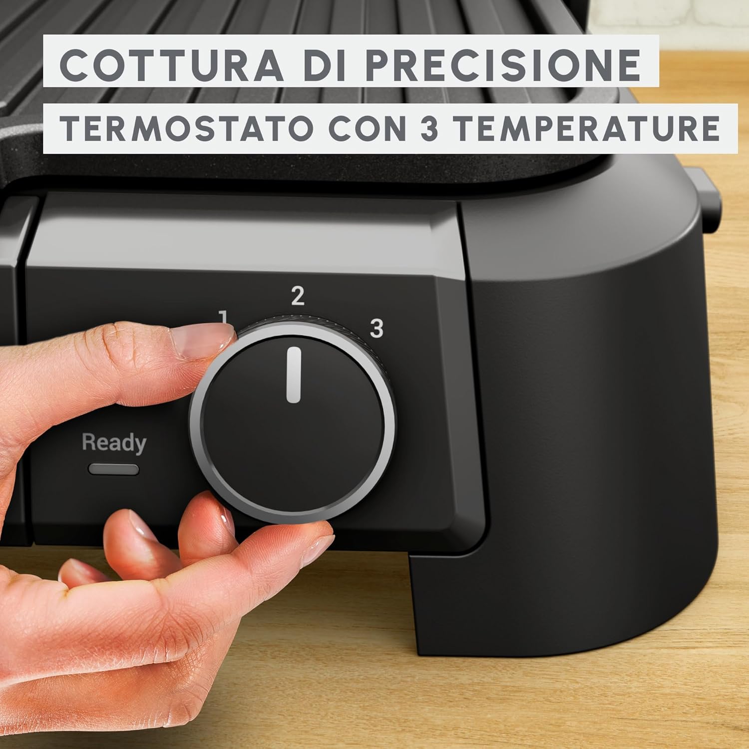 Detalle 2 de Moulinex SuperGrill 3 in 1 GI510D: griglia a contatto con modalità barbecue e forno, termostato regolabile