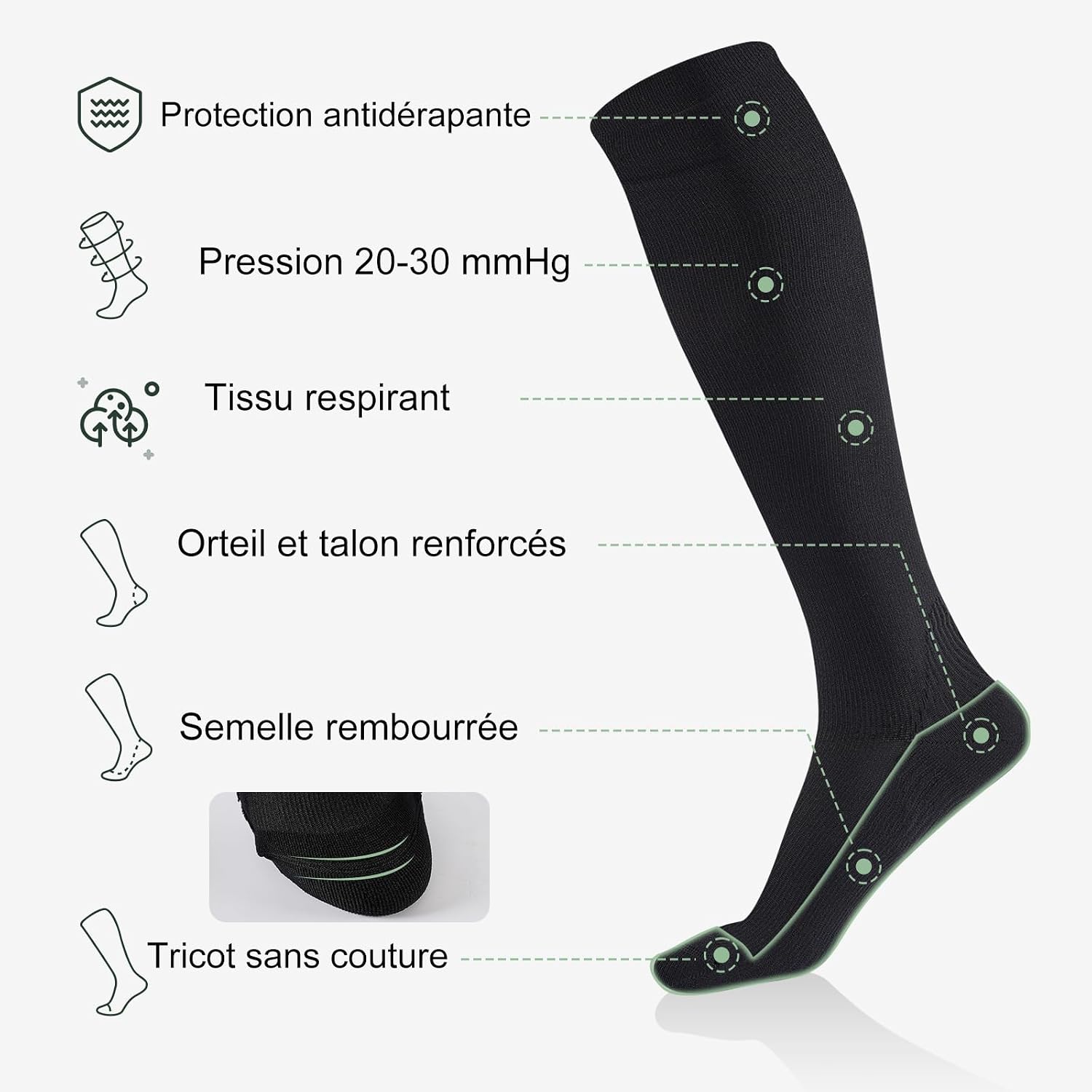 Detalle de Effeet Bas de Contention 2 paires 58% nylon