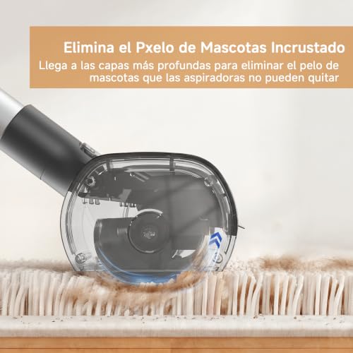 Detalle de Garstor Rodillo Quitapelusas para Alfombras con Depósito Automático y Mango Largo