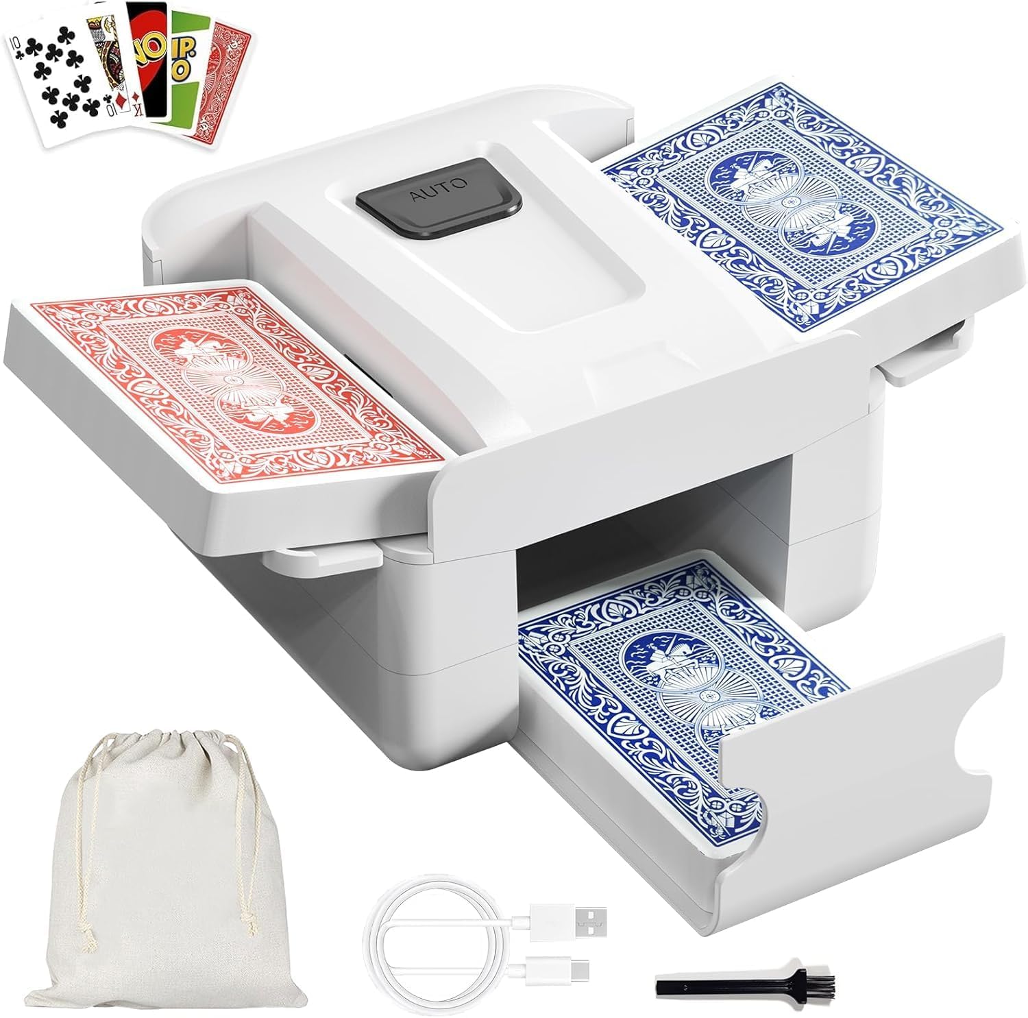 Thumbnail 5 de Kartenmischmaschine: Automatischer 1–2-Deck-Mischer mit USB-C Akku