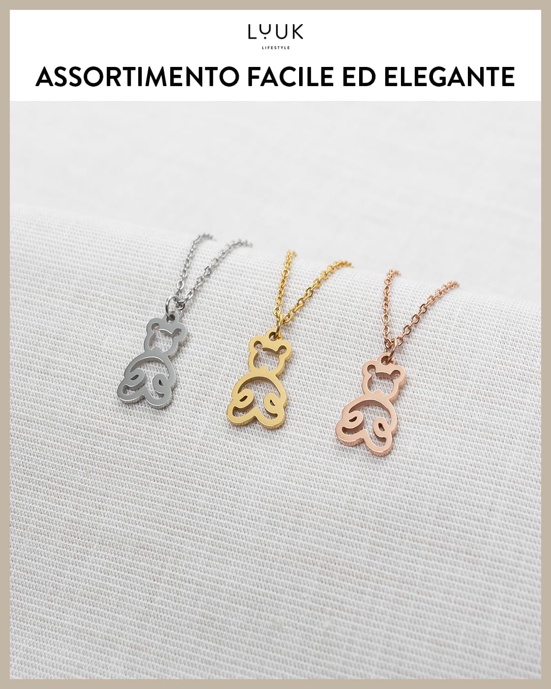 Thumbnail 2 de LUUK LIFESTYLE Collana acciaio 49 cm