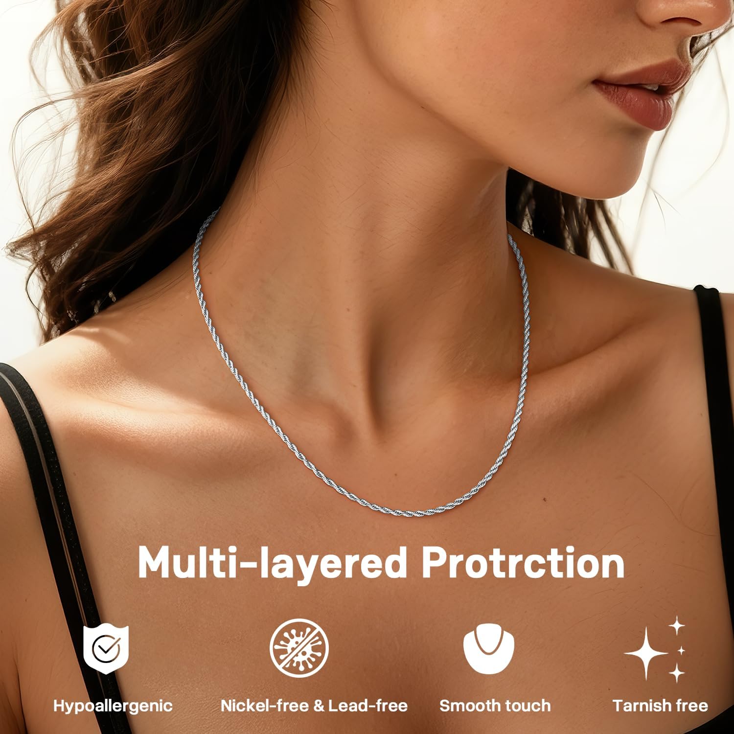 Detalle 2 de Girluky Rope Chain Necklace, 2mm