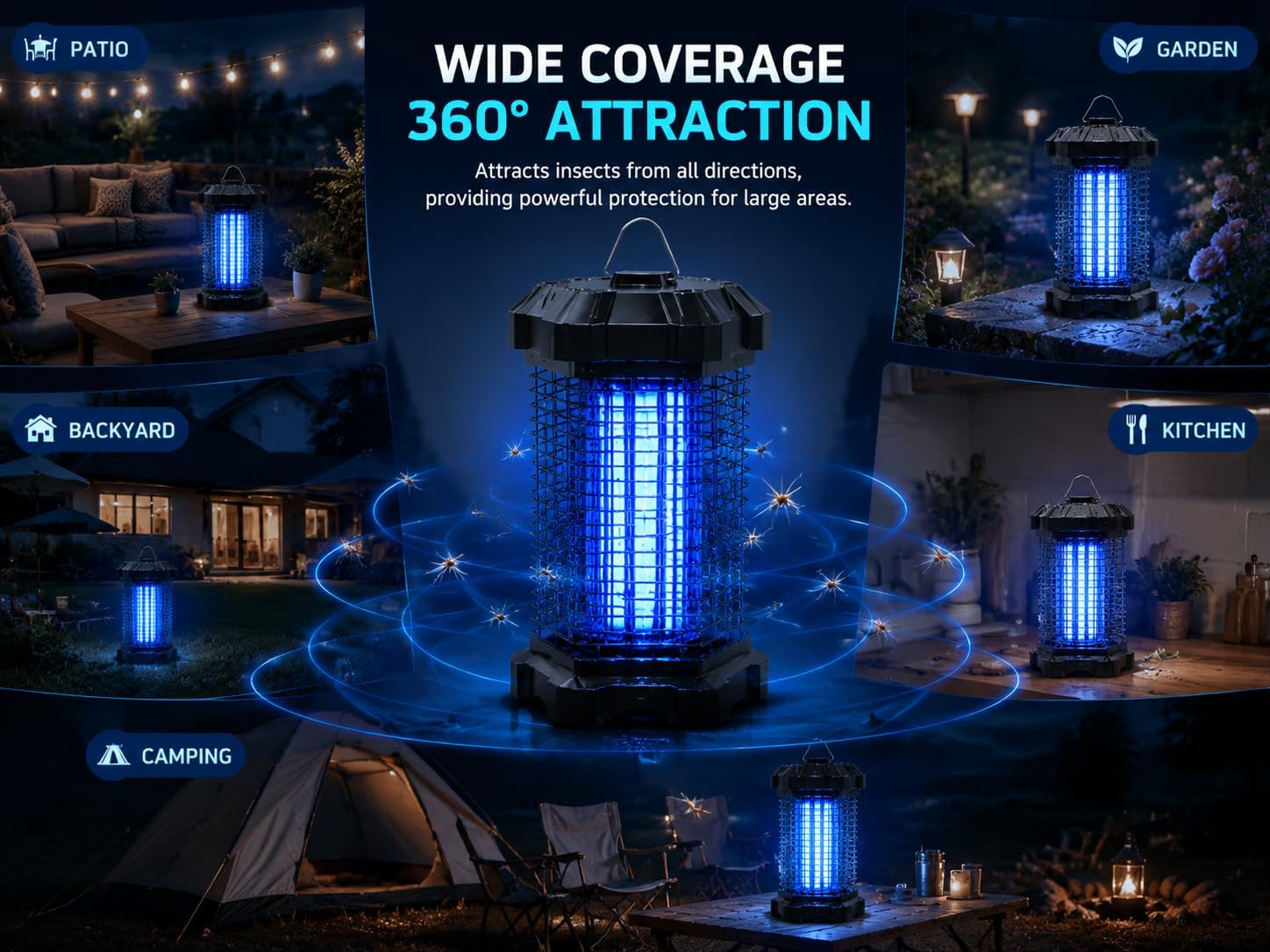 Thumbnail 3 de Jawlark Bug Zapper Outdoor: 4200V Electric Mosquito Zapper with 5ft Cord and IP44 Waterproof Design