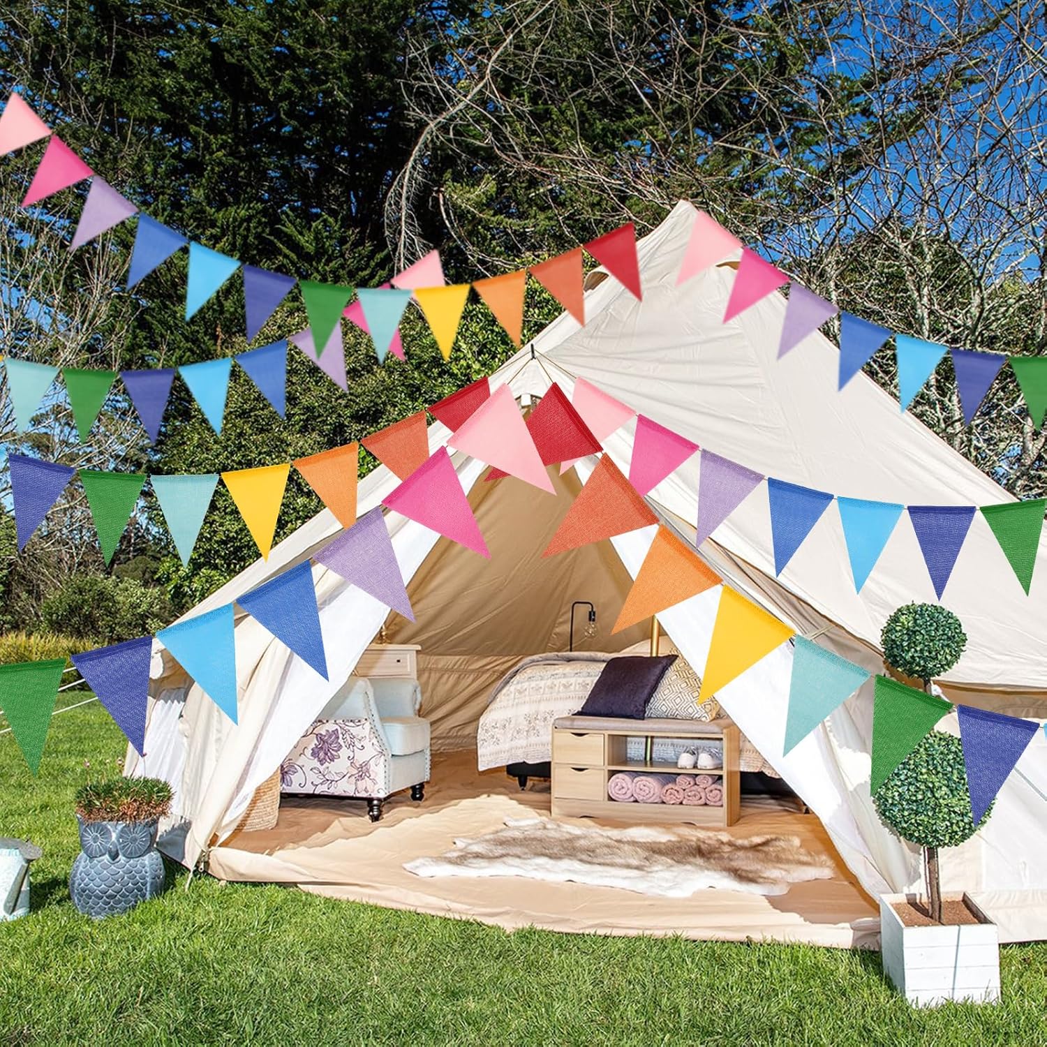 Thumbnail 5 de G2PLUS 20M Rainbow Burlap Bunting