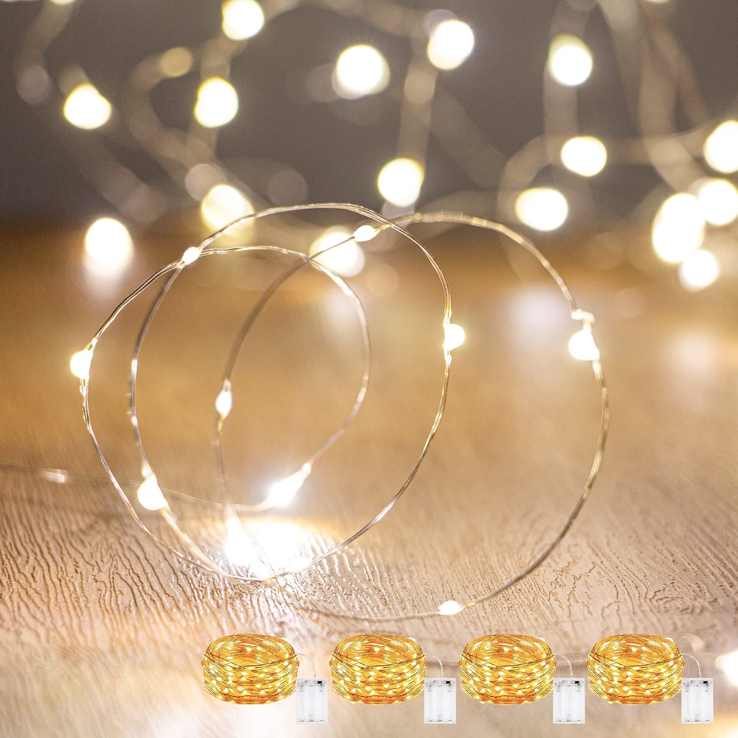 Detalle de Tasodin xyx070801 LED Fairy Lights, 16.4 ft, Warm White, Waterproof
