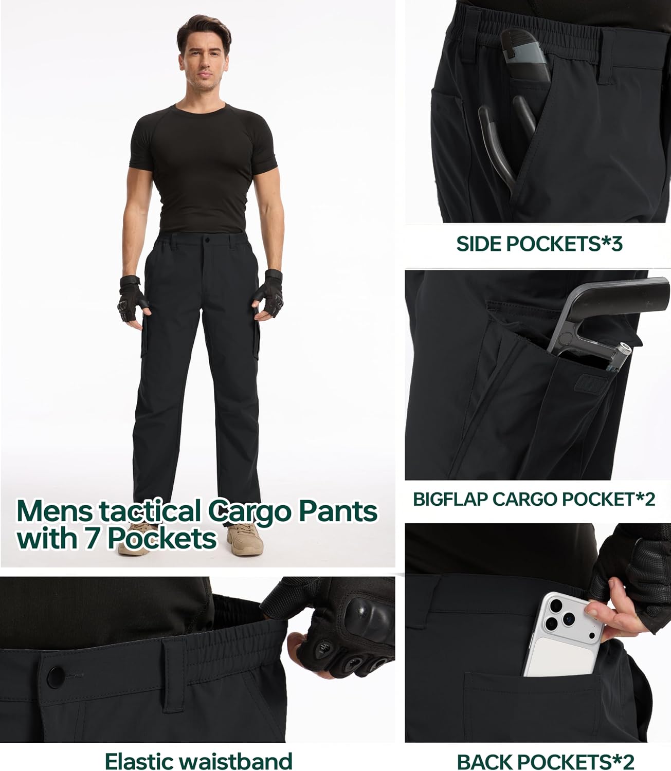 Detalle de NATUVENIX Tactical Pants Ripstop