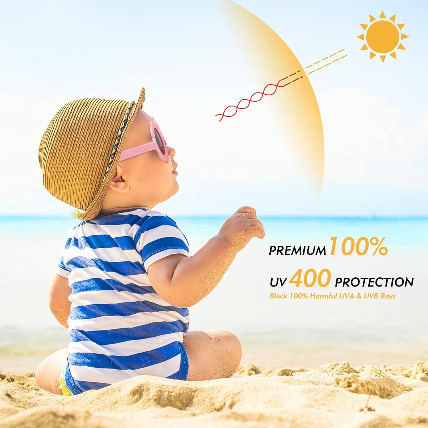 Thumbnail 5 de Hifot baby sunglasses with strap – cute flower polarised sunglasses with UV400 protection (0–24 months)