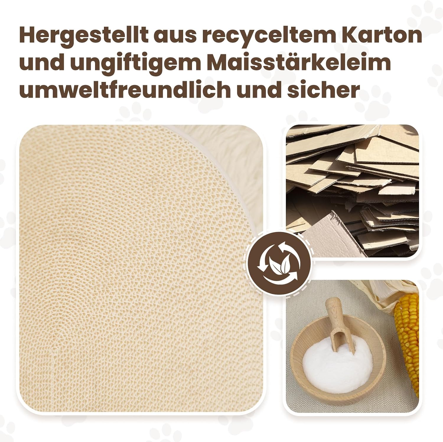 Thumbnail 4 de PetRhein Zen Paw Kratzbrett und Katzenbett 63x35 cm – Kratzpappe aus Wellpappe mit wasserfester Basis