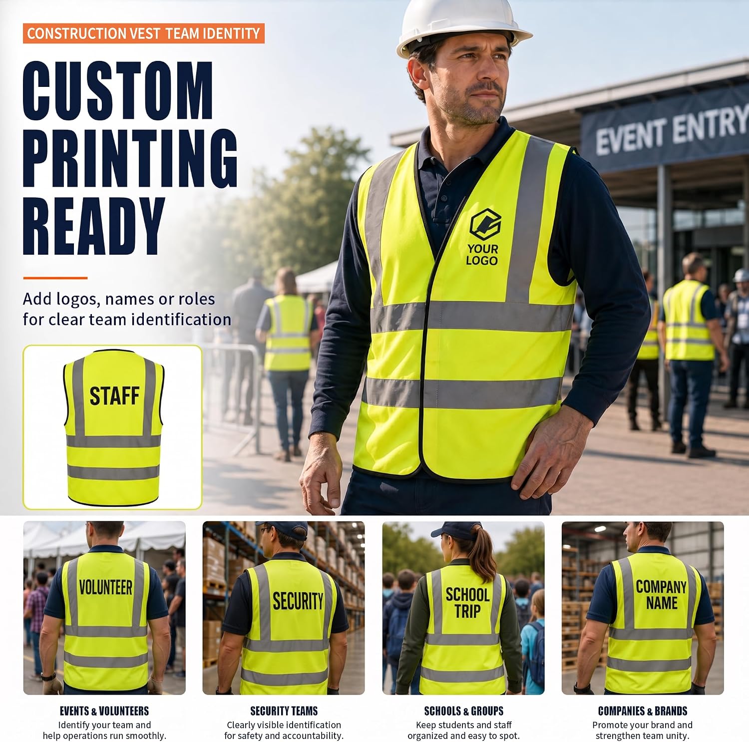 Thumbnail 6 de AYKRM 12-Color High-Visibility Safety Vest with Reflective Material