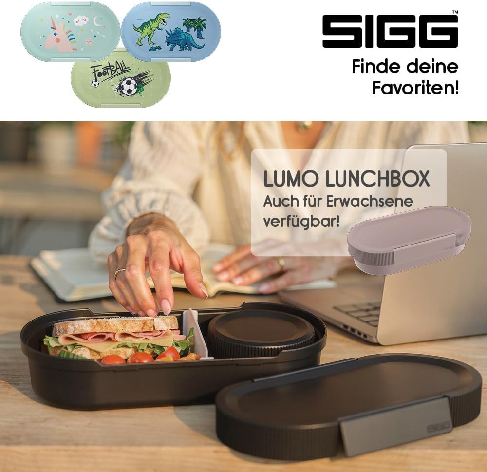 Detalle de Sigg LUMO Kids Lunchbox Rainbow Plus – Zweiteiliges Frühstücks- und Snacksystem für Schule, Kita & Freizeit