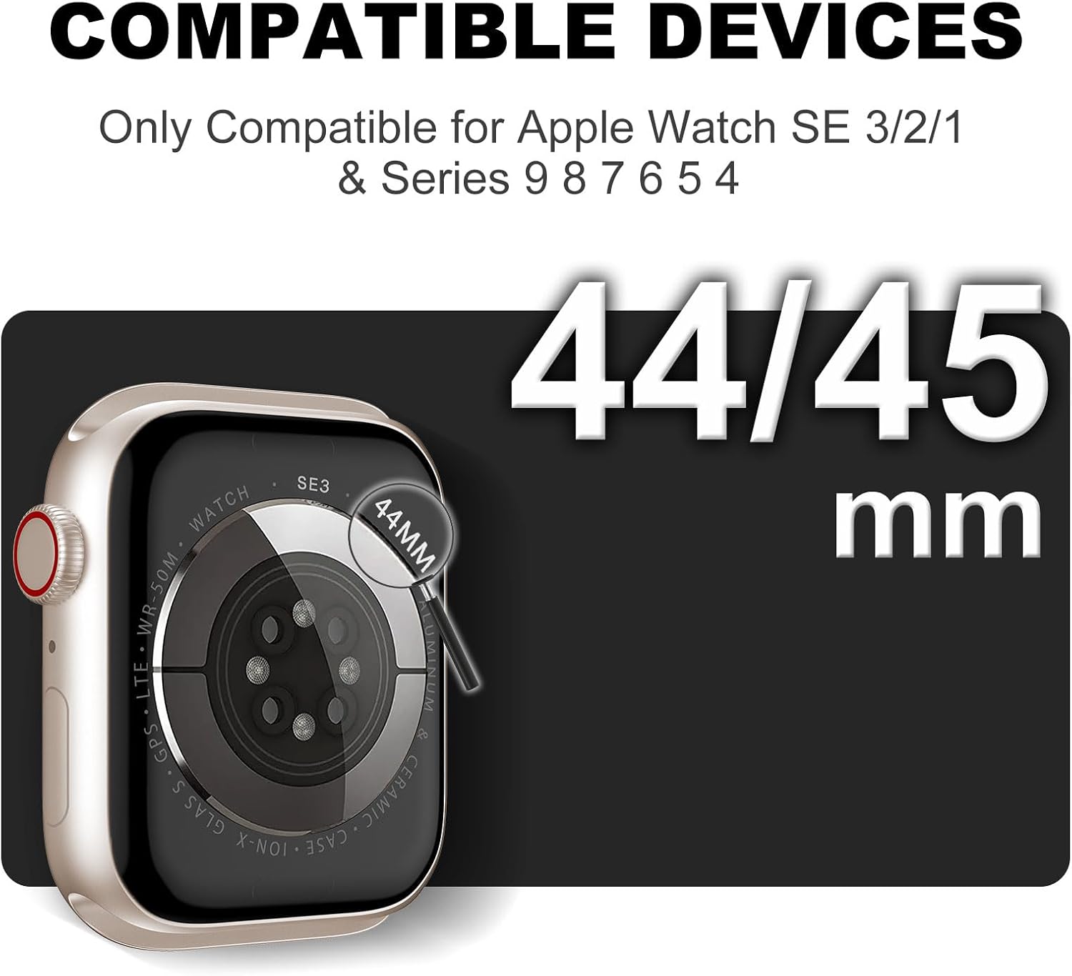 Detalle de XYF Crystal Clear Apple Watch Band 45mm