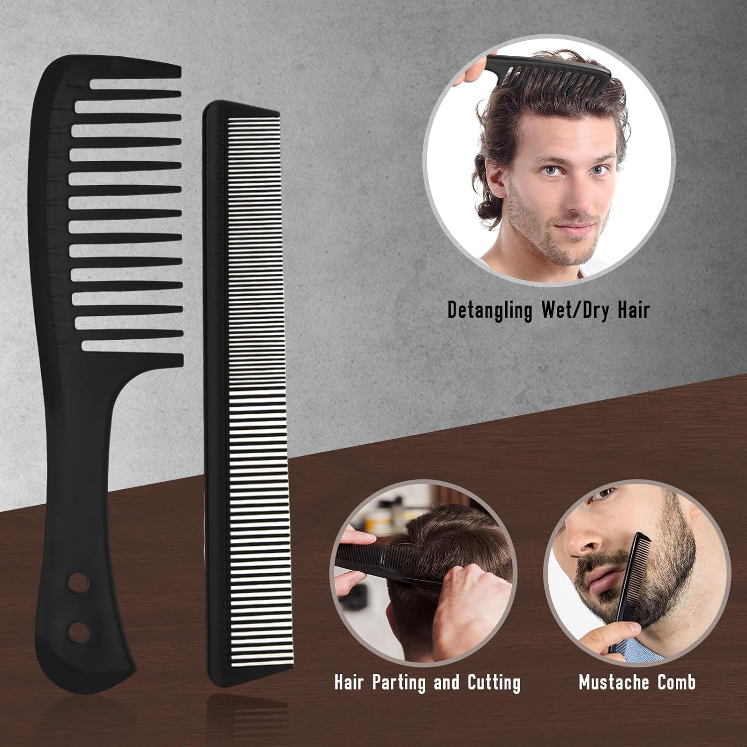 Thumbnail 3 de Dylapick Haarbürste Kamm Männer Styling – Rundbürste, Wildschweinborsten & Texturkamm im Set