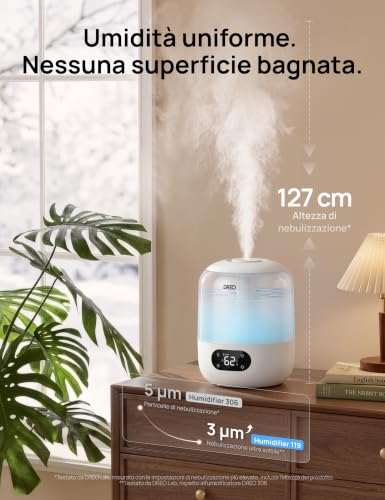 Thumbnail 2 de DREO Umidificatore 3 L a ultrasuoni, 26 dB, ugello 360° e autonomia fino a 30 ore