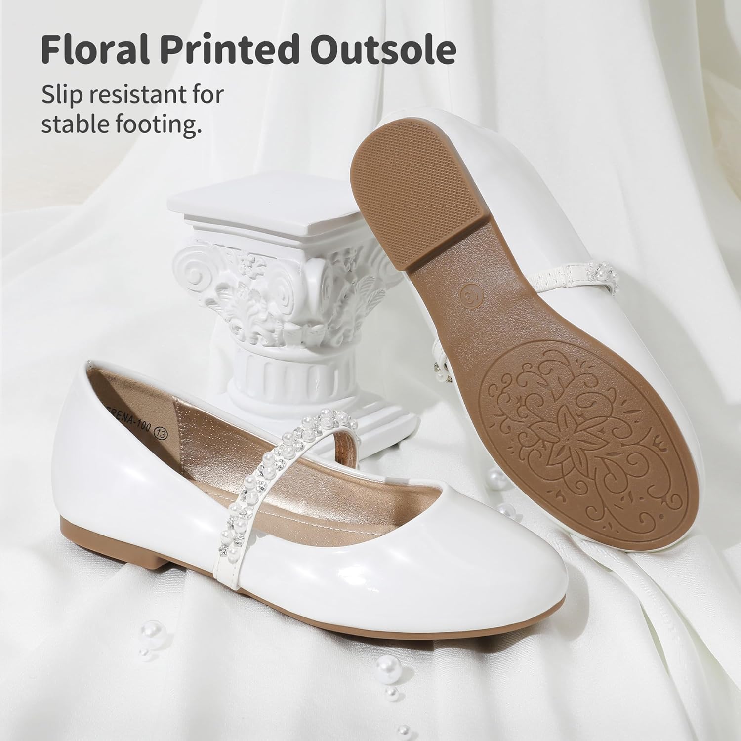 Thumbnail 4 de DREAM PAIRS Mädchen Mary Jane Strap Flache Schuhe – elegante Ballerinas mit Perlenriemen