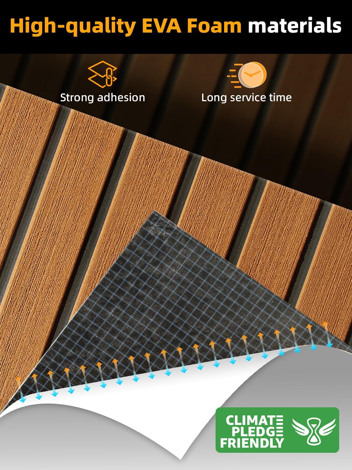 Thumbnail 1 de FOCEAN EVA Foam Boat Flooring Faux Teak Marine Decking Mat Sheets (94.5 in x 47.2 in)