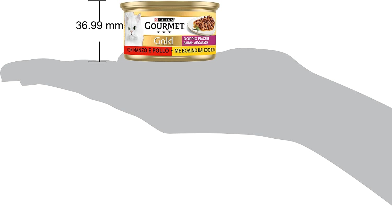 Detalle 2 de GOURMET Gold Bocconcini Umido per Gatti Adulti con Manzo e Pollo in Lattine da 85 g (Confezione da 24)