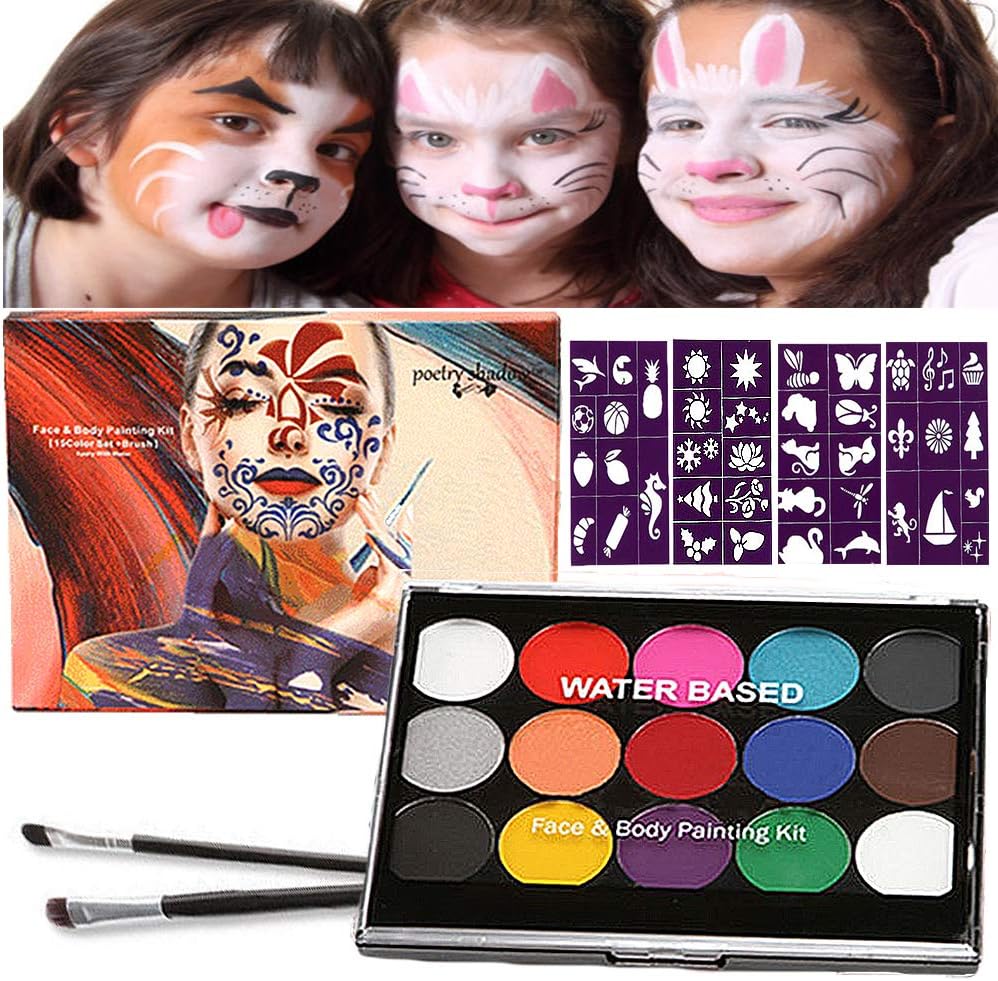 Detalle de Halloween Kinderschminke Set 15 Farben 🎨