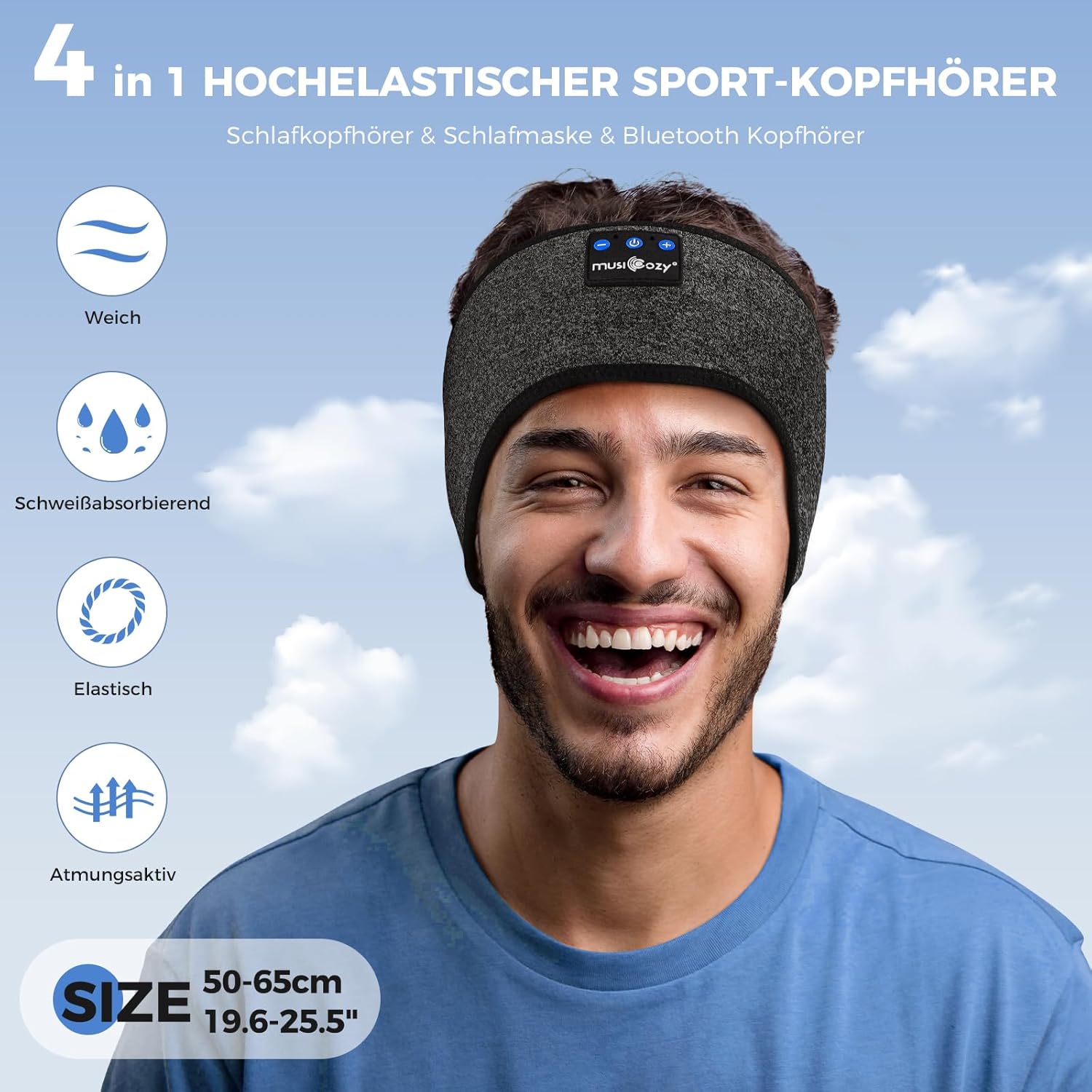 Thumbnail 1 de MUSICOZY Schlafkopfhörer Stirnband Bluetooth – Sleep-Kopfhörer