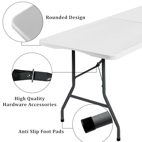 Thumbnail 4 de Mesa plegable camping y jardín 180x70 cm de T-LOVENDO.ES — resistente, portátil y versátil
