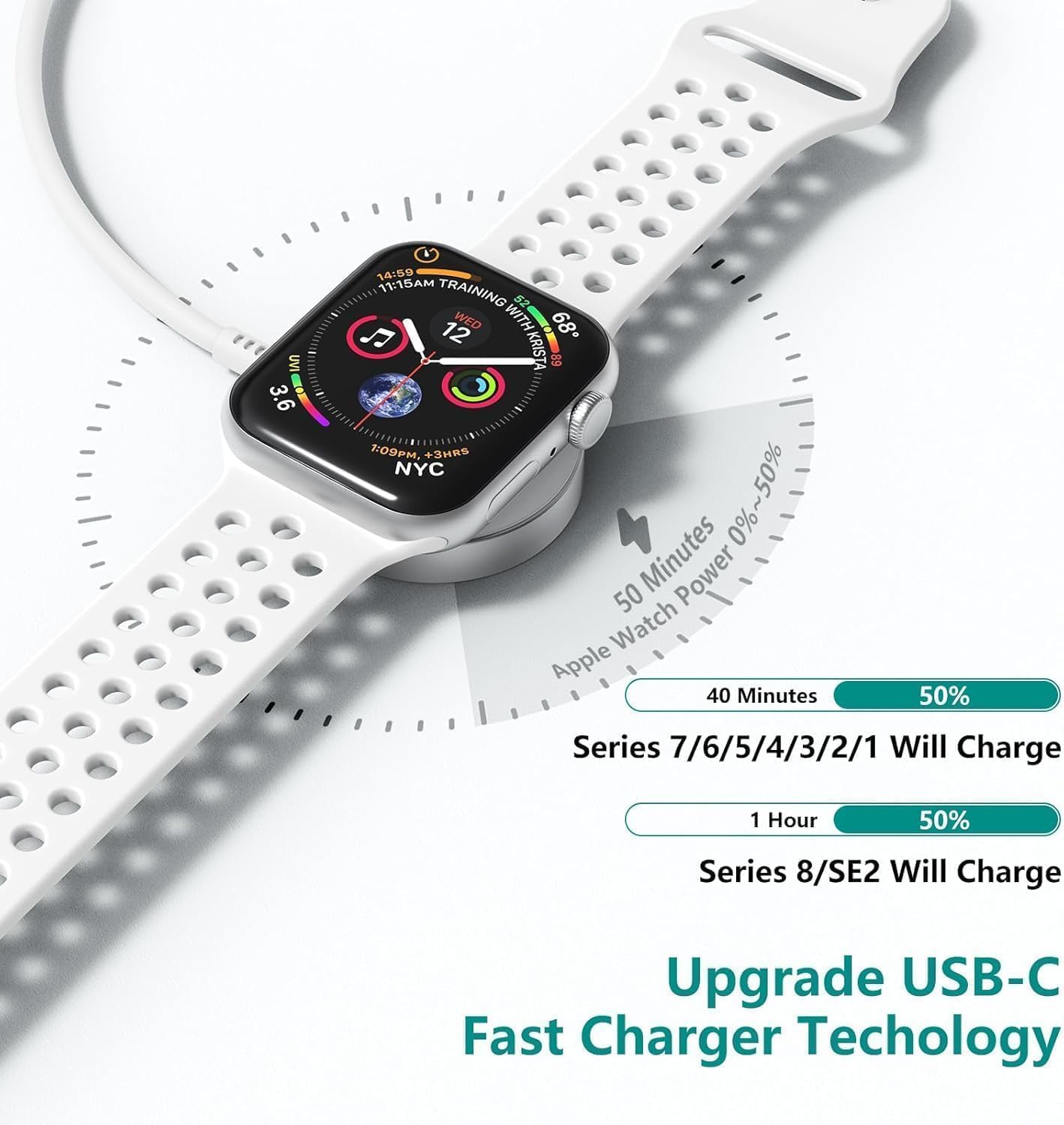 Detalle de Apple Watch Magnetic USB‑C Charger 6ft