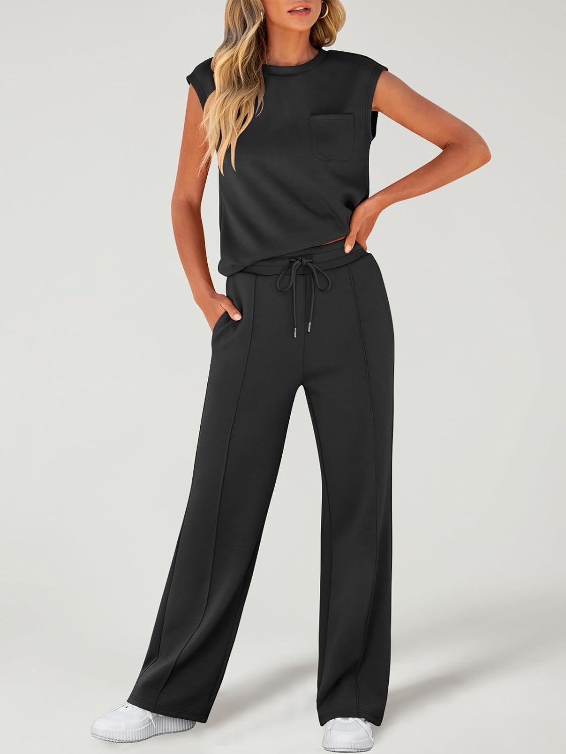 Thumbnail 2 de ANRABESS Two Piece Set for Women: Sleeveless Lounge Set with Wide-Leg Pants (Summer 2026)