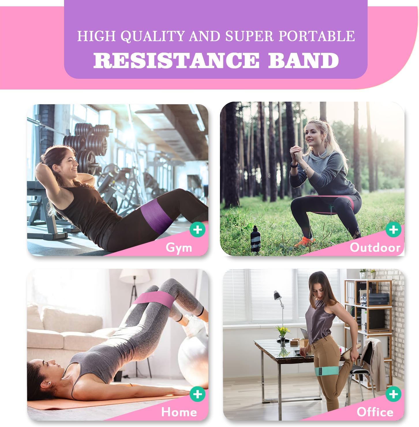 Thumbnail 5 de PLEASION Resistance Bands 5er Set FitnessbĂ€nder đ§