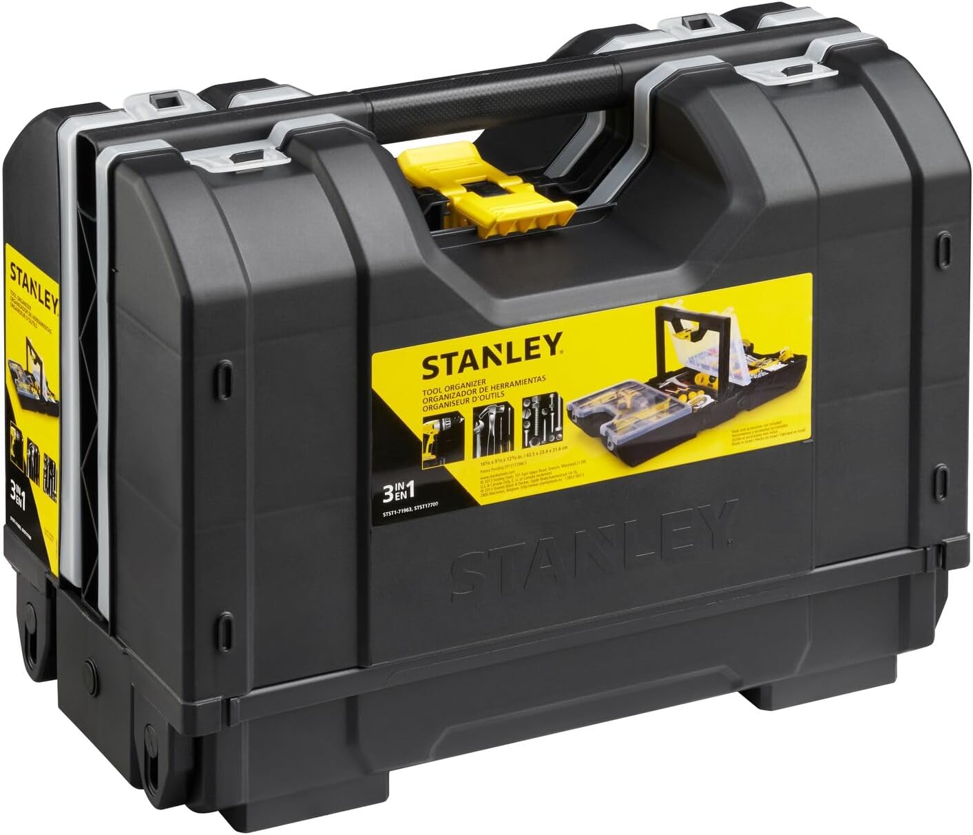 STANLEY STST1-71963 doppio organizer per valigetta, organizer 3-in-1 con divisori mobili