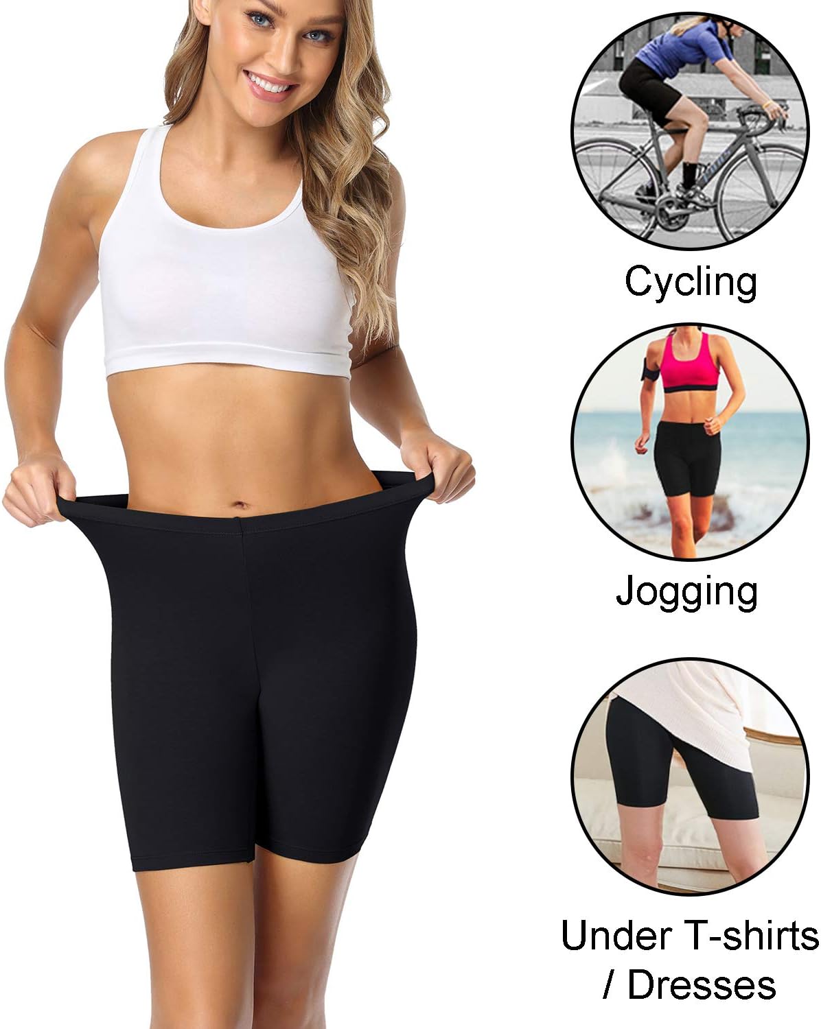 Thumbnail 4 de Wirarpa Pantaloncini Sottogonna Boxer Donna Cotone Vita Alta Elasticizzati – 3 Pezzi
