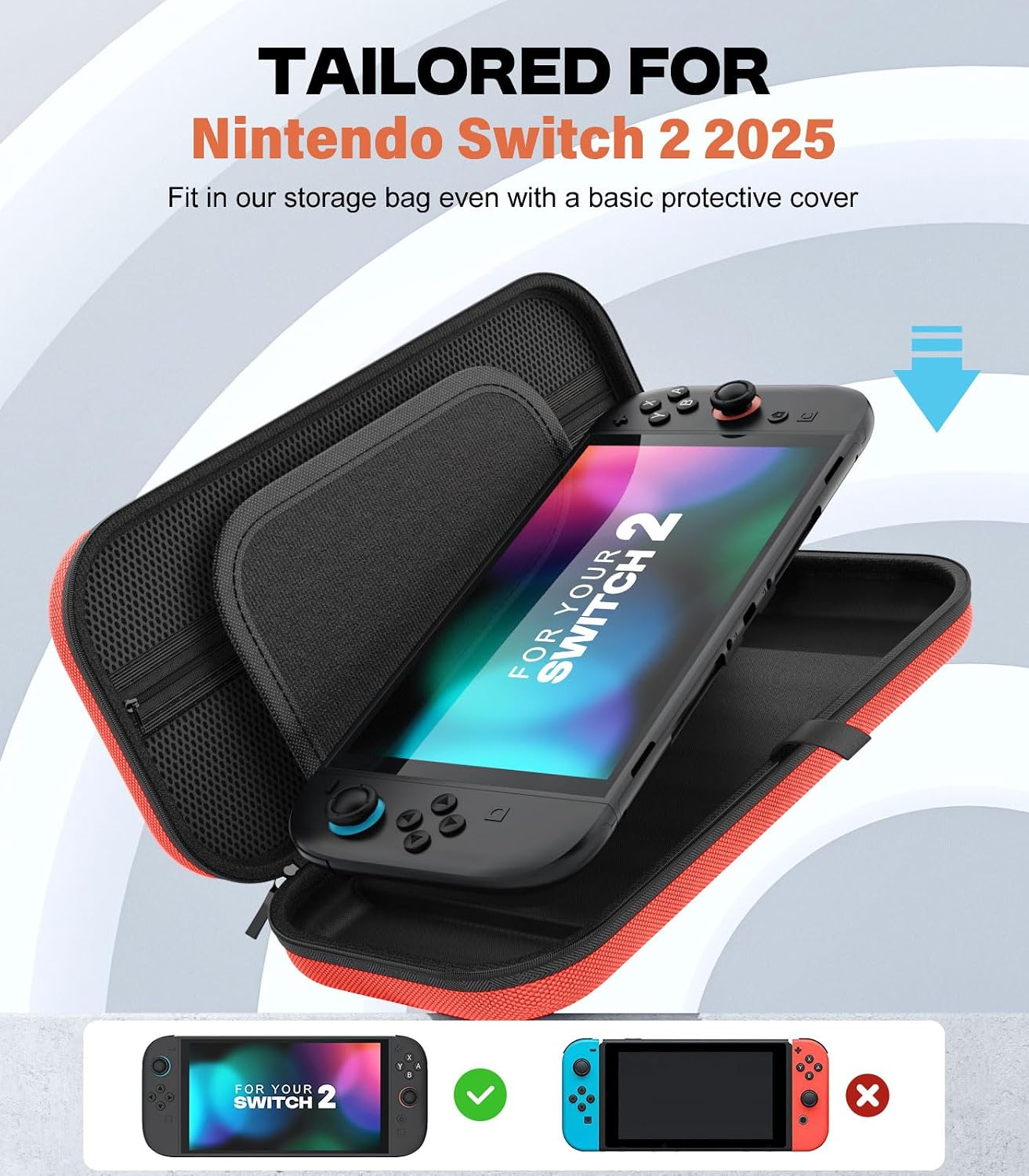 Detalle 2 de MoKo Carrying Case for Nintendo Switch 2, Holds 10 Cartridges