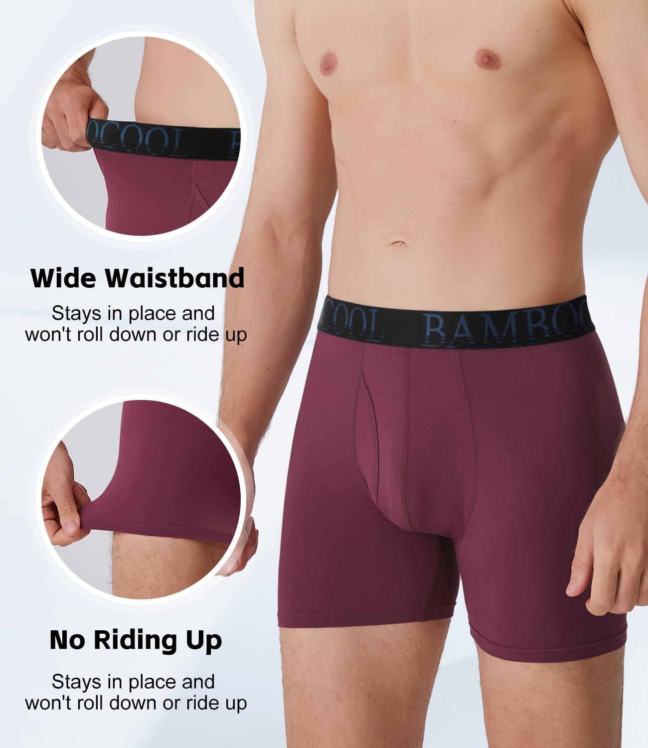 Thumbnail 2 de BAMBOO COOL Men's Boxer Briefs, Bamboo Viscose, Fly, 5–7 Pack