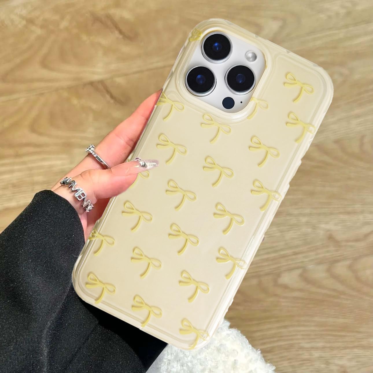 Thumbnail 1 de Bowknot aesthetic TPU bumper case for iPhone 16 Pro (6.3 inch) by xoniery – Yellow