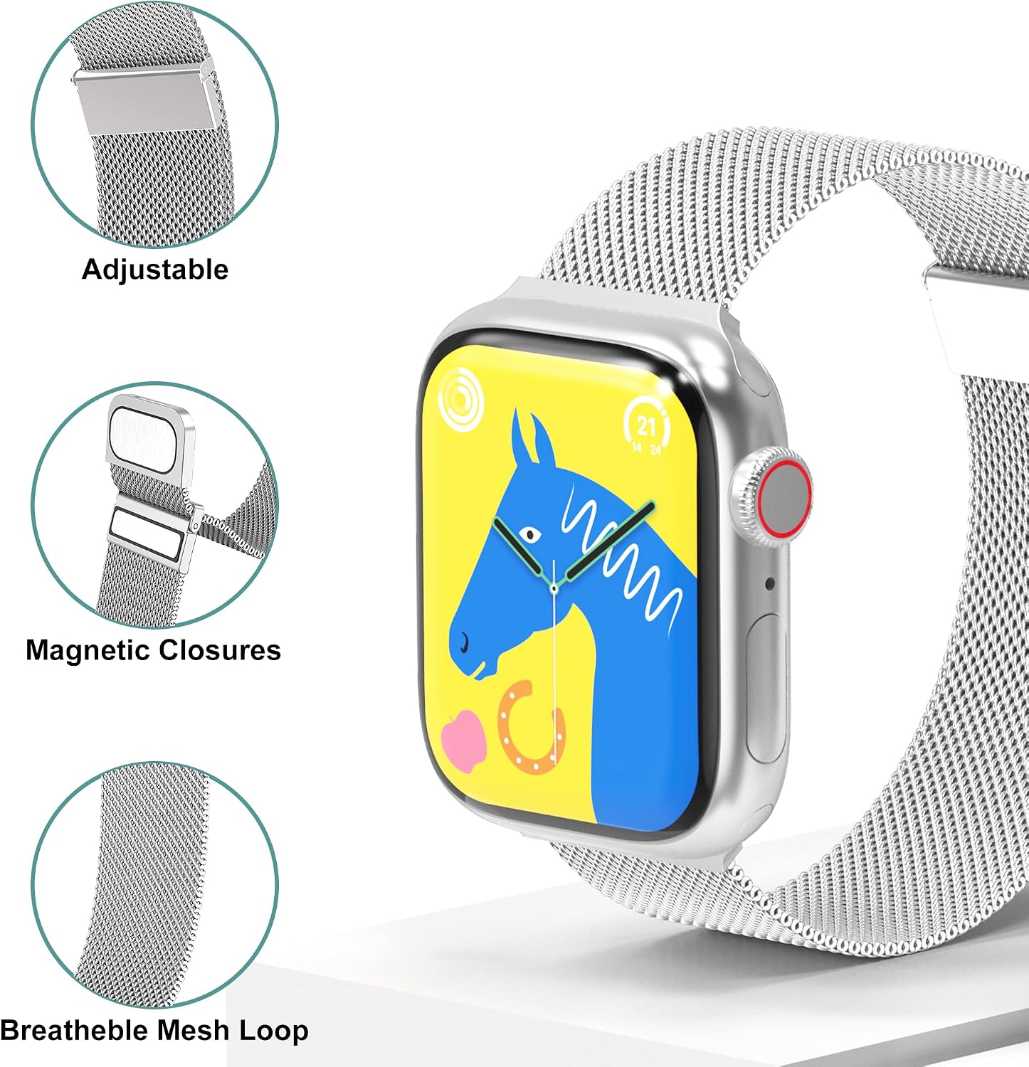 Thumbnail 2 de Higgs magnetic mesh Apple Watch strap