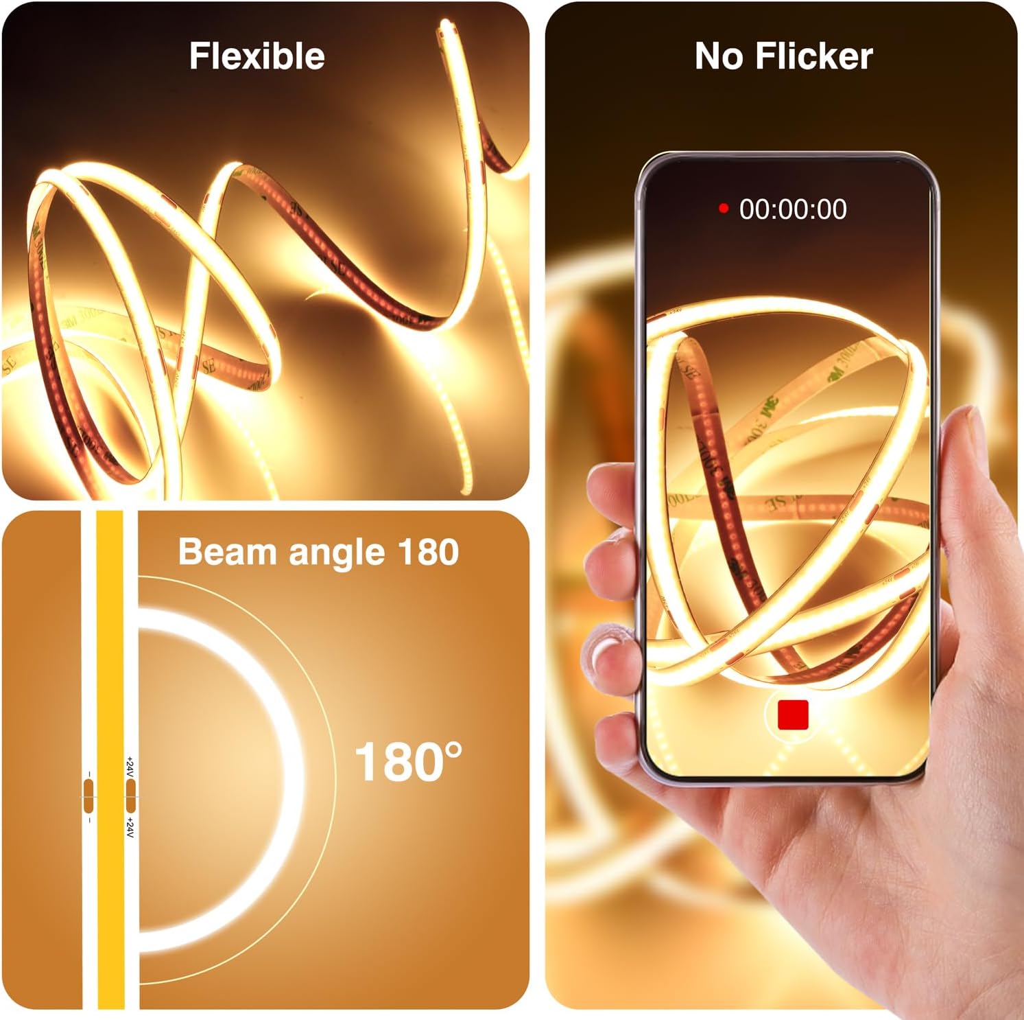 Thumbnail 4 de luktix COB LED Strip 10M 3000K warm white, dimmable